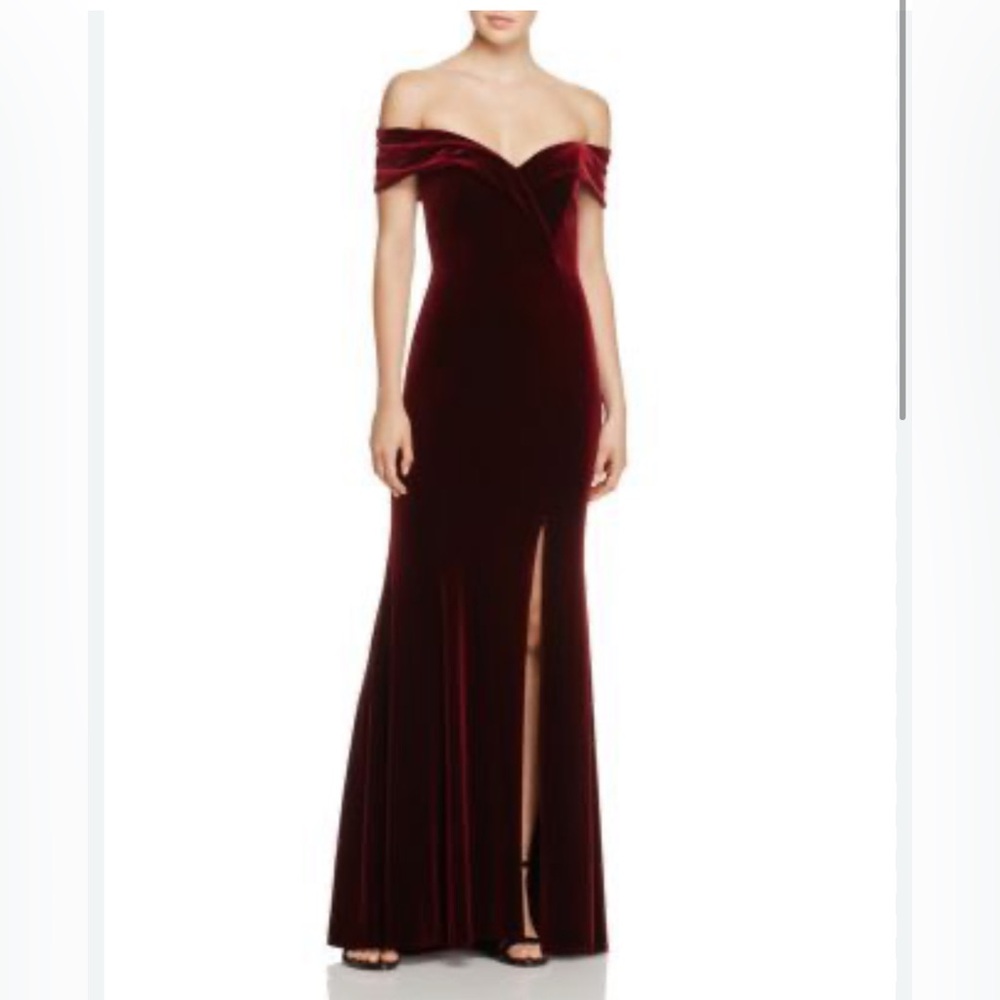 Elegant Off-Shoulder Burgundy Velvet Dress